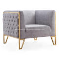 Luxury dark grey fabric rhomboid design single sofa